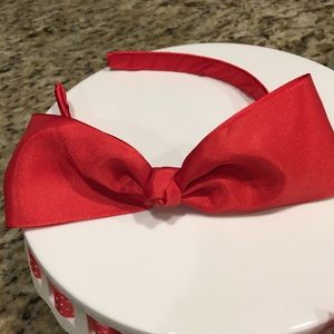 Girls Red Headband with Bow New